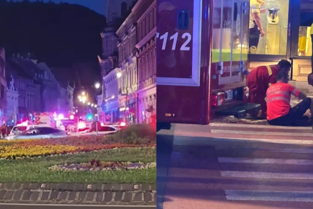 Accident TERIFIANT în centrul Brașovului! O mașină a intrat în trecători: doi morți și mai mulți răniți - VIDEO
