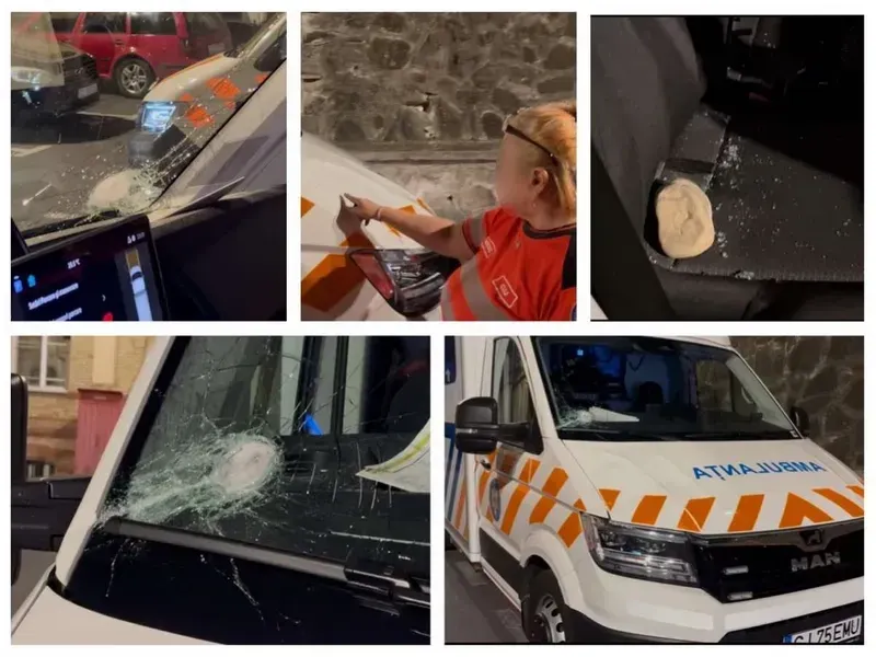 Au fost depistați tinerii care au atacat cu pietre o ambulanță în Cluj. Trei suspecți, cu vârste între 18 și 24 de ani, au fost reținuți