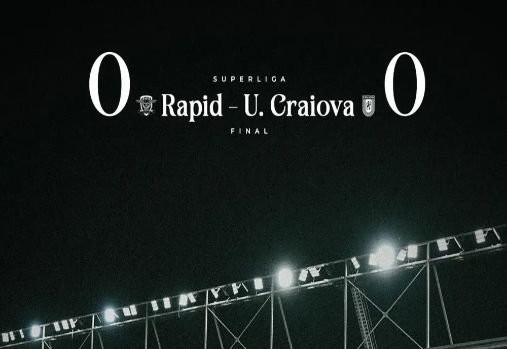 Remiză albă între Rapid și Universitatea Craiova, în ultimul meci al sezonului în Superligă